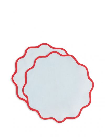 La Double J | Scalloped Placemats set van 2 | Rainbow Celeste